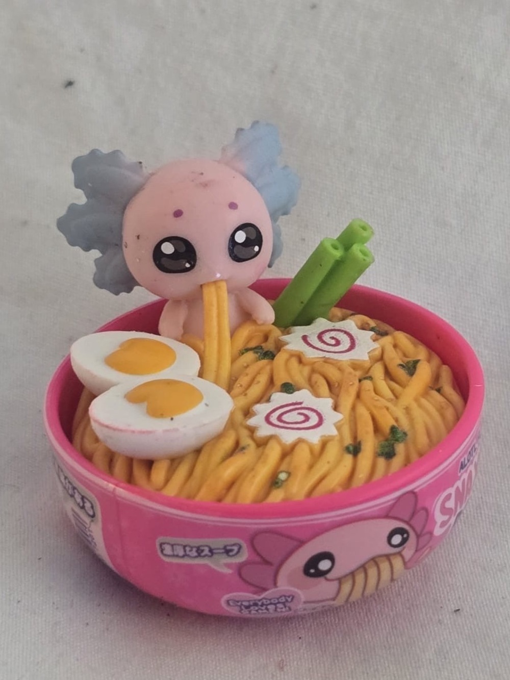 All for $15.    Pink Ramen Noodle Toy Bowl with Cute Figure - Kids Puzzle & Game
